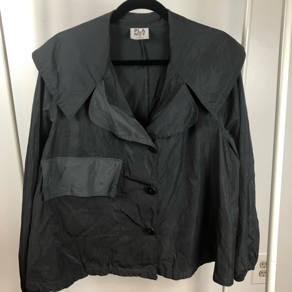Planet by Lauren G Nickel Drawstring Jacket Black OS - Picture 5 of 17